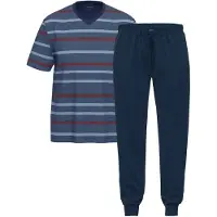 Ammann Pyjama kort 'Night & Home Cotton' donkerblauw