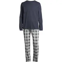 Schiesser Pyjama lang 'Night & Home' grijs gemêleerd