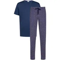 Mey Pyjama kort 'Tie Minimal' donkerblauw