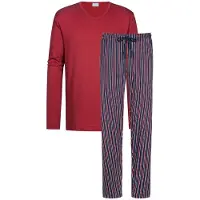 Mey Pyjama lang 'Graphic Stripes' rood