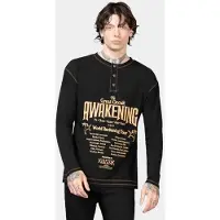 Killstar - Gothic Shirt met lange mouwen - Otherworlds Henley Top - XS tot XXL - voor Mannen - zwart - Maat S