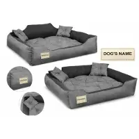 AIO Factory Hondenmand, speelbox, 115x95 cm, gepersonaliseerd, grijs
