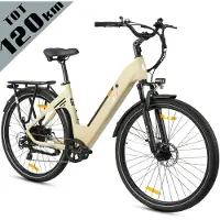 TTGO C3 Elektrische Fiets - 250W Motor - 36V18Ah Accu - Max Snelheid 25km/u - 28 Inch Banden - Max Bereik 80-120km - Shimano 7 Versnellingen - Woestijngeel