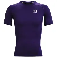 Under Armour Heren Armour HeatGear Compressie Korte Mouw T-Shirt, Paars (500)/Wit, X-Large