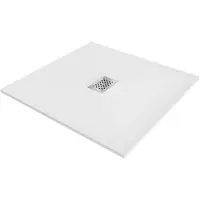 Mexen Hugo vierkante douchebak SMC 100 x 100 , wit, inox afdekking - 42101010-X