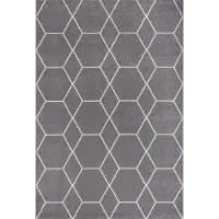 Muratap Trellis uni effen laagpolig vloerkleed modern 80x200 cm