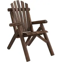 MODFU - Adirondack Tuinstoel - Hoge Rugleuning En Armleuningen - Voor Tuin En Terras - Hout - Donkerbruin - 83 X 68 X 101 Cm