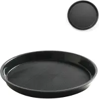 Hendi Antislip, slijtvast rond dienblad met rand, diameter 32 cm - zwart