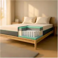 THE WHITE STONE Hybride matras - - White Stone - 80x190 cm - 25 cm - Pocketveren &amp; traagschuim