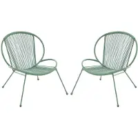Vente-unique Set van 2 tuinstoelen van metaal en geweven hars - Khaki - NIKAO van MYLIA