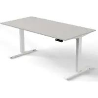 Kerkmann Move 3 Zit-sta-bureau Rechthoekig Lichtgrijs T-Voet 1,600 (B) x 800 (D) x 1.200 (H) mm Hout