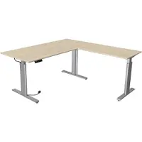 Kerkmann Büromöbelfabrik Move 3 Tube Zit-sta-bureau L-vorm Ahorn T-Voet 1.800 (B) x 1.800 (D) x 1.200 (H) mm