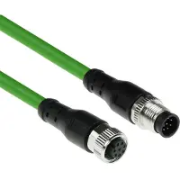 ACT Industrial 1,50 meter Sensor kabel M12A 8-polig male naar M12A 8-polig female, Ultraflex TPE kabel, afgeschermd