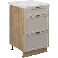 Vicco Fame-Line Keukenonderkast – 50 cm, WB Marmer GrijsBeige