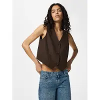 Pieces Gilet 'PCBosella' chocoladebruin