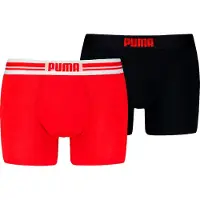 Puma Everyday boxershort voor Heren, Zwart/Rood, Maat 2