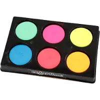 Adlibris Waterverf, d: 44 mm, h: 16 mm, 1 set, neon kleuren