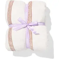 HEMA Plaid 130x150cm Sherpa Strepen Bruin (beige)