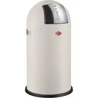 Wesco Pushboy Prullenbak | 50 Liter | Metaal - Mat wit | Vuilnisbak - Made in Germany