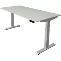 Kerkmann Move4 Elektrisch hoogteverstelbaar Zit-sta-bureau Lichtgrijs T-voet 1800 (B) x 800 (D) x 1290 (H) mm Hout, Metaal