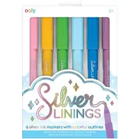 Ooly Tusher - Silver Linings - 6 st. - Mehrfarbig Silver - - One Size - Filzstifte