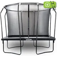 VirtuFit Premium Rechthoekige Trampoline met Veiligheidsnet - Zwart - 183 x 274 cm - Gratis trap