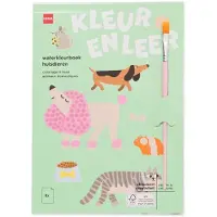HEMA Kleurboek met kwast huisdieren