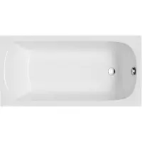 Polimat CLASSIC SLIM ligbad 180 x 80 cm wit met styropor ombouw met bamboe badplank