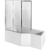 Badland INTEGRA bad met douchewand 170 x 75 cm links wit met acrylpaneel
