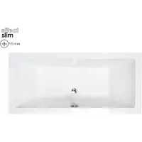 Badland QUADRO SLIM ligbad 165 x 75 cm wit met styropor ombouw