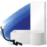 Badland INSPIRO bad met douchewand 160 x 70 cm rechts wit