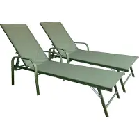 Happy Garden Set van 2 saliegroene textilene SARDINIA ligstoelen - saliegroen frame