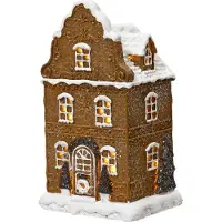 Lumineo Huis l12b10h20.5 cm bruin/warm wit