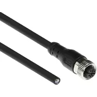ACT SC3408 Industriële Sensorkabel | M12A 4-Polig Female naar Open End | Superflex Xtreme TPE kabel | Afgeschermd | IP67 | Zwart | 3 meter