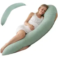 DAITORE - Zwangerschapskussen XXL - 190x32cm - Afneembare & Wasbare Hoes - Ergonomisch Zijslaapkussen - Voedingskussen - Lichaamskussen - Body pillow