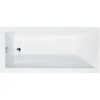 Besco MODERN ligbad 130 x 70 cm wit met acrylpaneel met hoofdsteun met bamboe badplank
