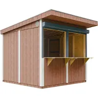 Timbela M950-REDWOOD RED - LP SmartSide Marktkraam met toonbank - 5,9 m² - 305x248xH240 cm - Tuinbar, buitenkiosk met verf