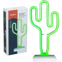 Grundig Tafellamp Oplaadbaar Neon Cactus met 53 LED Lamp - Bureaulamp Led USB-C met Kabel - Sfeerlamp Draadloos Groen