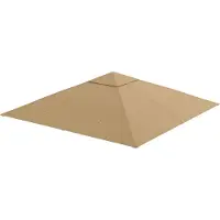 MODFU Vervangingsdak Voor Tuinpaviljoen - Polyester Met Pa-Coating - Uv-Bescherming - Beige - 298 X 295 Cm