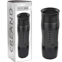 Creano Design Reismok 420ml, Coffee to Go Beker, Thermosbeker, Isoleerbeker, houdt 4u warm/ 7u koud, 360°-drinkopening | Zwart