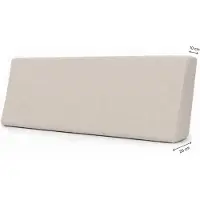Odol-Plusz Palletkussen Rugkussen 120x40 cm Licht Beige Linnenlook - Paletkussen voor Palletbank - Afneembare Hoes