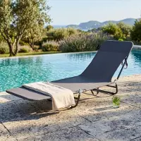 Sunnydays "LE PUNTA CANA" ligbed met verstelbare rugleuning en voetensteun (meerdere standen), 182 cm