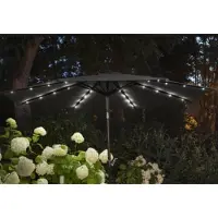 Lifa Garden Parasol - Ø 270cm - Kantel - zwart - Led - parasol met lichtjes - parasol met led - zwarte parasol