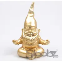 Stoobz Design Stoobz Kabouter yoga goud 20cm goud Polyresin Decoratief beeld of