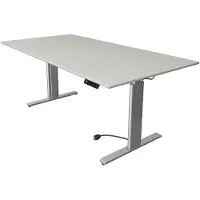 Kerkmann Büromöbelfabrik Move 3 Tube Zit-sta-bureau Rechthoekig Lichtgrijs T-Voet 2.000 (B) x 1.000 (D) x 1.200 (H) mm