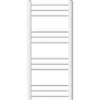 LuxeBath Elektrische badkamerradiator met verwarmingselement 300W 400x800 mm Wit gebogen met zijaansluiting & thermostaat Digitaal display