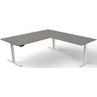 Kerkmann Move 3 Zit-sta-bureau Vrije vorm Grafiet T-Voet 2,000 (B) x 1,000 (D) x 720 (H) mm Hout