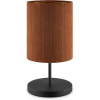 Home Sweet Home Scandinavische stijl Tafellamp - Corduroy Lampenkap - Cilinder - Brown - ø20 x 40 cm - E27 Fitting - Geschikt voor Woonkamers en slaapkamers - Met schakelaar