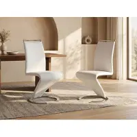 Vente-unique Set van 2 stoelen TWIZY - wit kunstleer