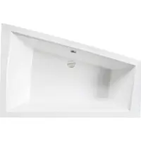 Besco INTIMA hoekbad 160 x 90 cm rechts wit met hoofdsteun met bamboe badplank